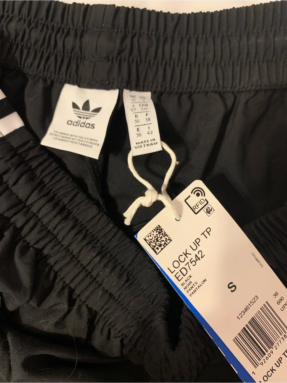 adidas Black Joggers with White Three Stripes